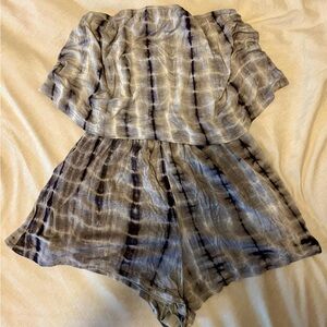 Grey and black romper